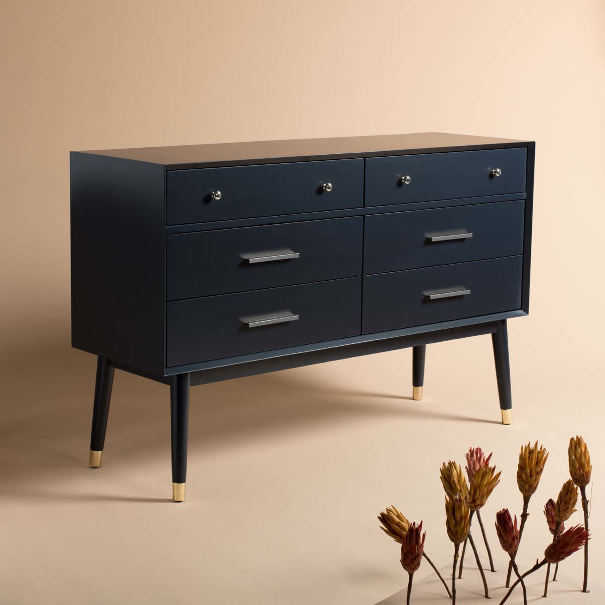 Safavieh Couture Madden Retro Dresser - Navy / Silver