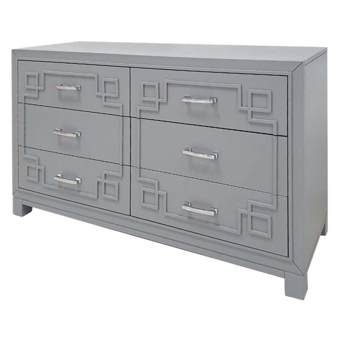 Safavieh Couture Raina 6 Drawer Dresser - Grey / Silver