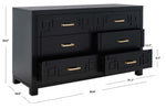 Safavieh Couture Raina 6 Drawer Dresser - Black / Gold