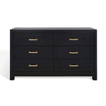 Safavieh Couture Raina 6 Drawer Dresser - Black / Gold