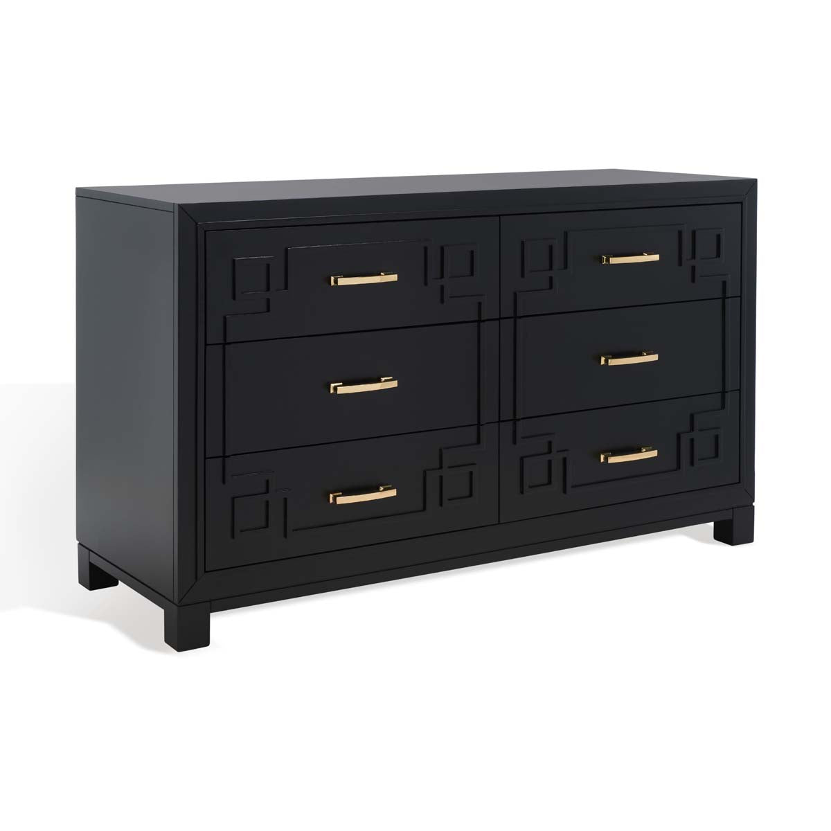 Safavieh Couture Raina 6 Drawer Dresser - Black / Gold