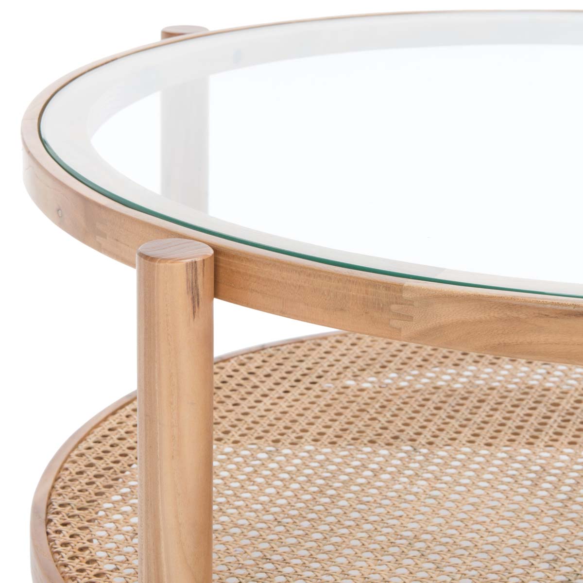 Safavieh Couture Karyna Rattan and Glass Coffee Table - Natural / Clear