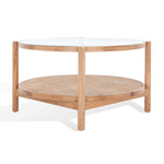 Safavieh Couture Karyna Rattan and Glass Coffee Table - Natural / Clear