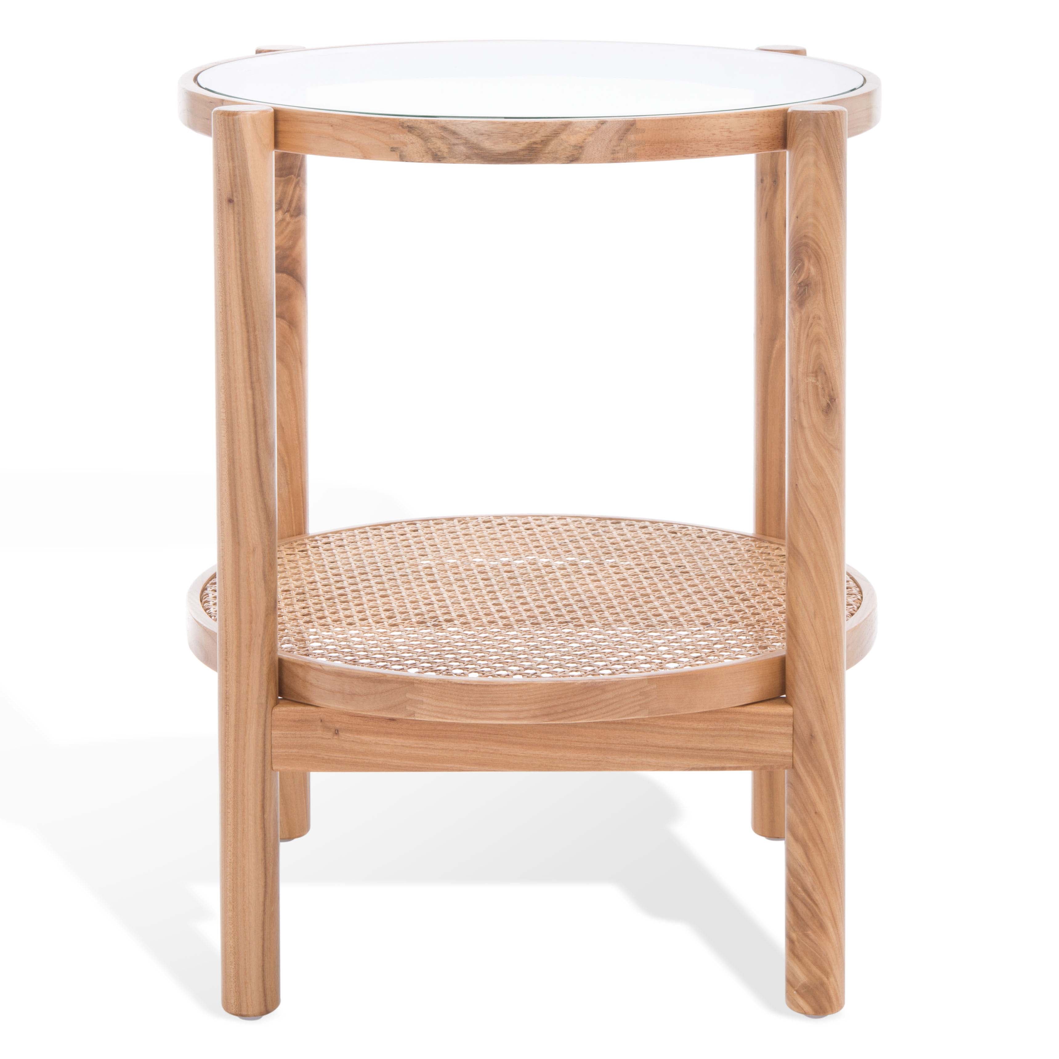 Safavieh Couture Karyna Rattan and Glass Accent Table - Natural / Clear