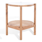 Safavieh Couture Karyna Rattan and Glass Accent Table - Natural / Clear