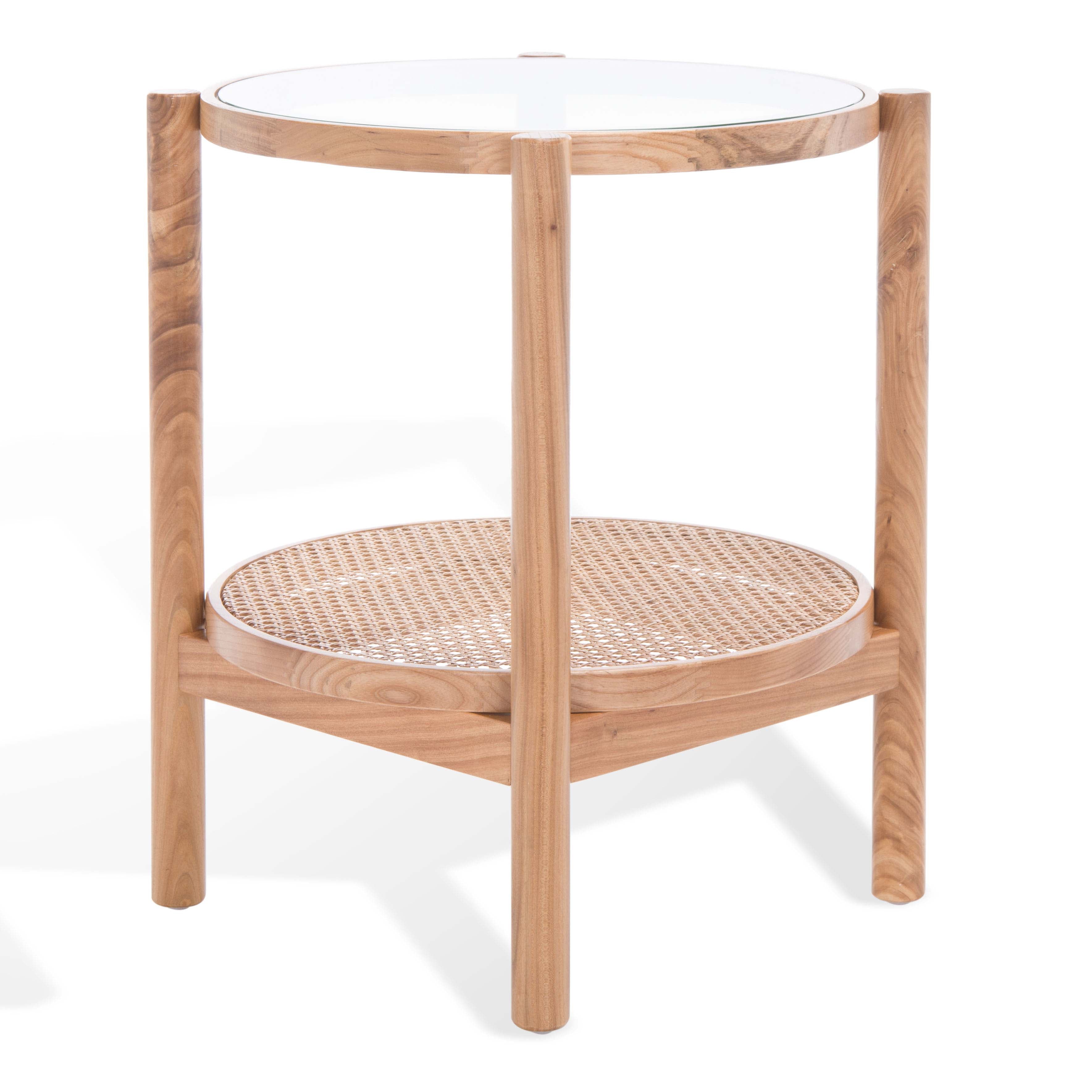 Safavieh Couture Karyna Rattan and Glass Accent Table - Natural / Clear