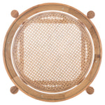 Safavieh Couture Karyna Rattan and Glass Accent Table - Natural / Clear