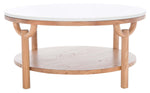 Safavieh Couture Puck Marble Top Coffee Table - Natural / White