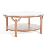 Safavieh Couture Puck Marble Top Coffee Table - Natural / White