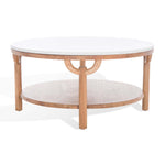 Safavieh Couture Puck Marble Top Coffee Table - Natural / White