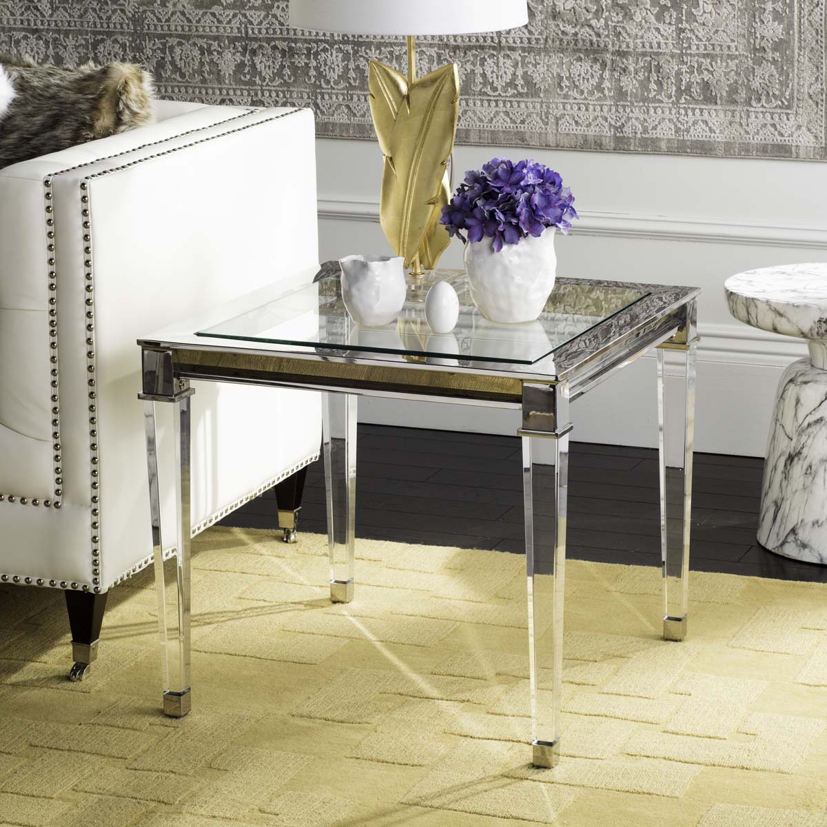 Safavieh Couture Charleston Acrylic End Table - Silver