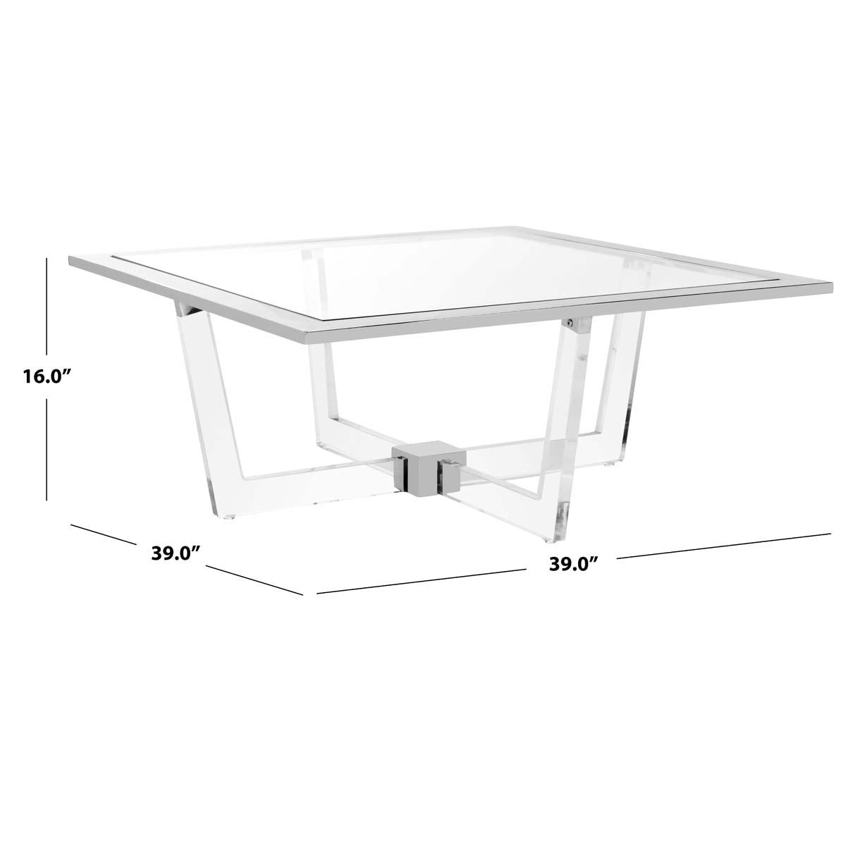 Safavieh Couture Hermina Acrylic Coffee Table - Silver