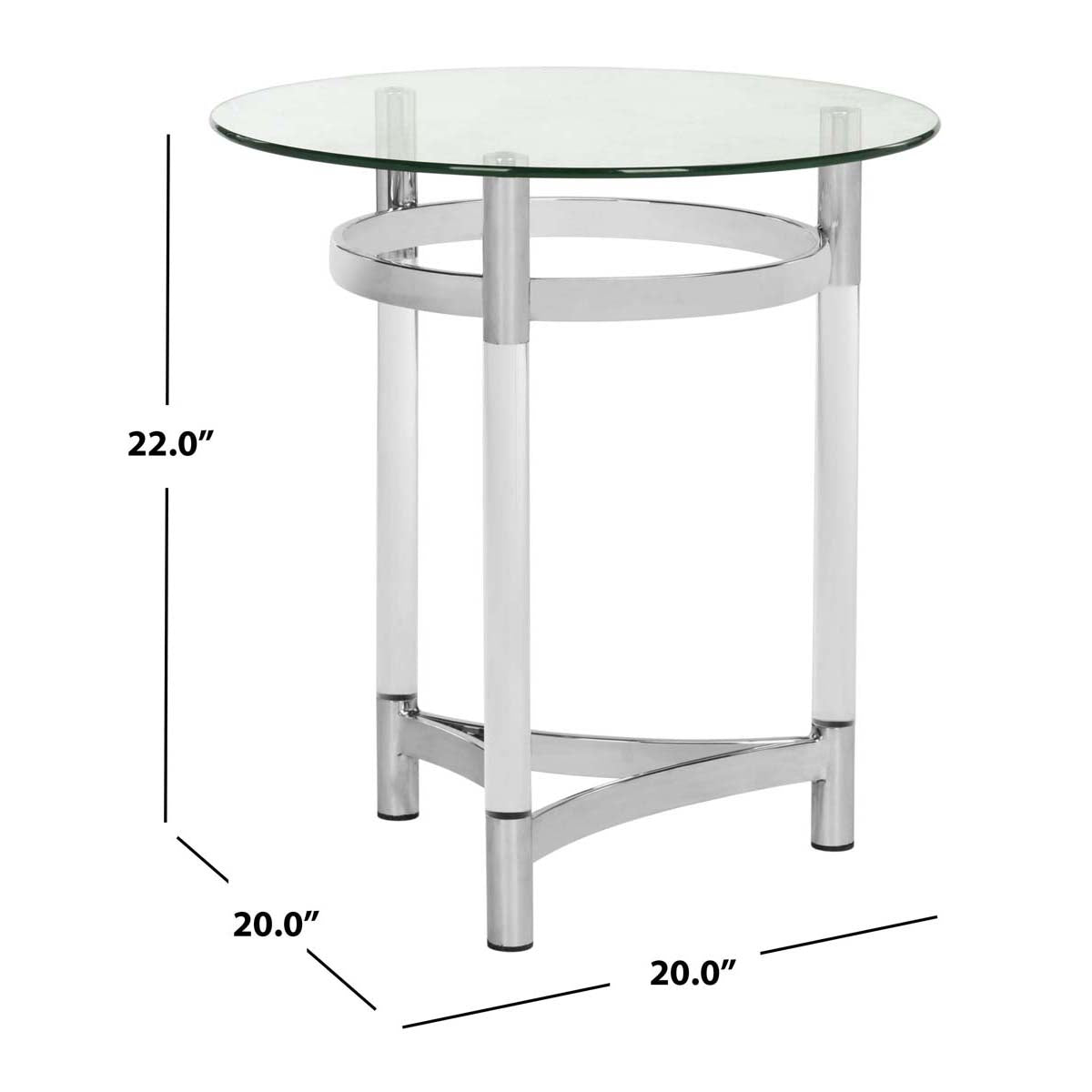 Safavieh Couture Letty Round Acrylic End Table - Silver