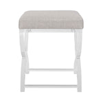 Safavieh Couture Delfina Acrylic Ottoman - Light Grey / Clear