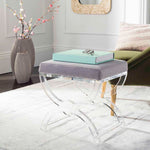 Safavieh Couture Delfina Acrylic Ottoman - Light Grey / Clear