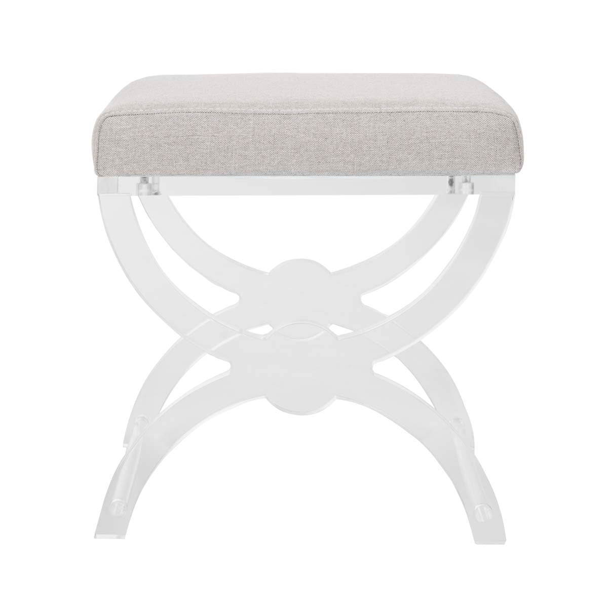 Safavieh Couture Delfina Acrylic Ottoman - Light Grey / Clear