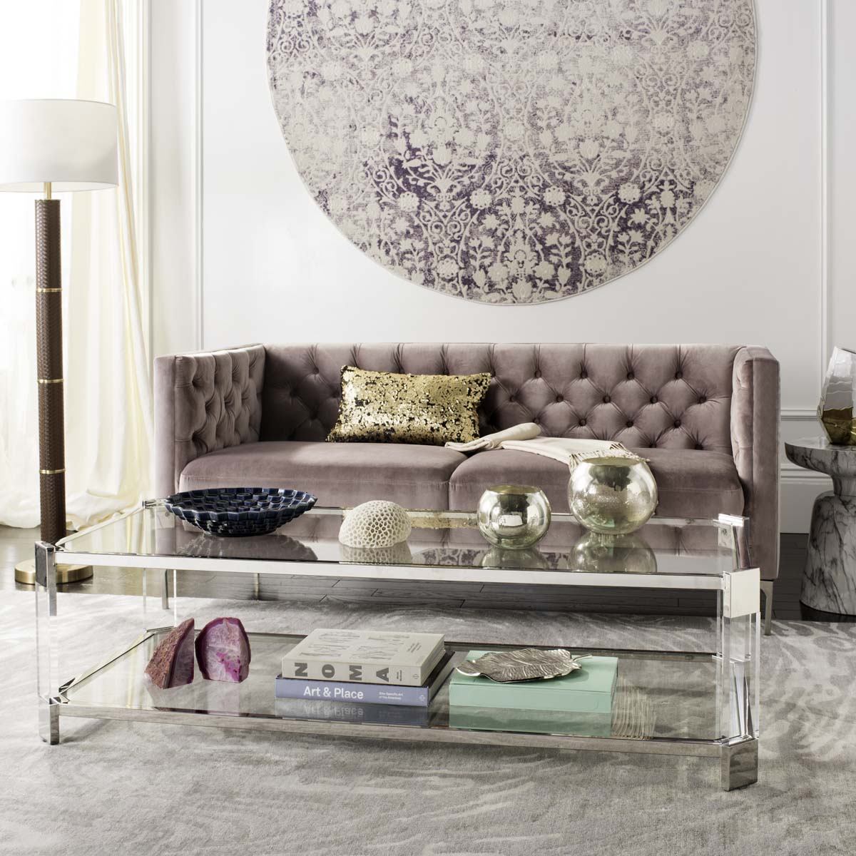 Safavieh Couture Gianna Acrylic Coffee Table - Silver