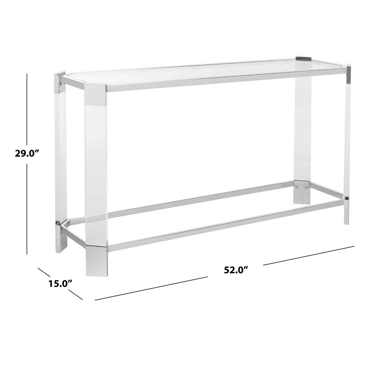 Safavieh Couture Gianna Acrylic Console Table - Silver