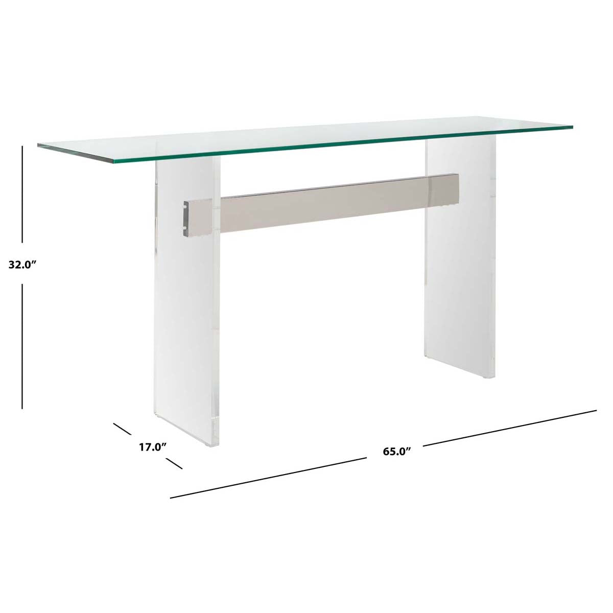 Safavieh Couture Charlise Acrylic Console Table - Silver / Clear