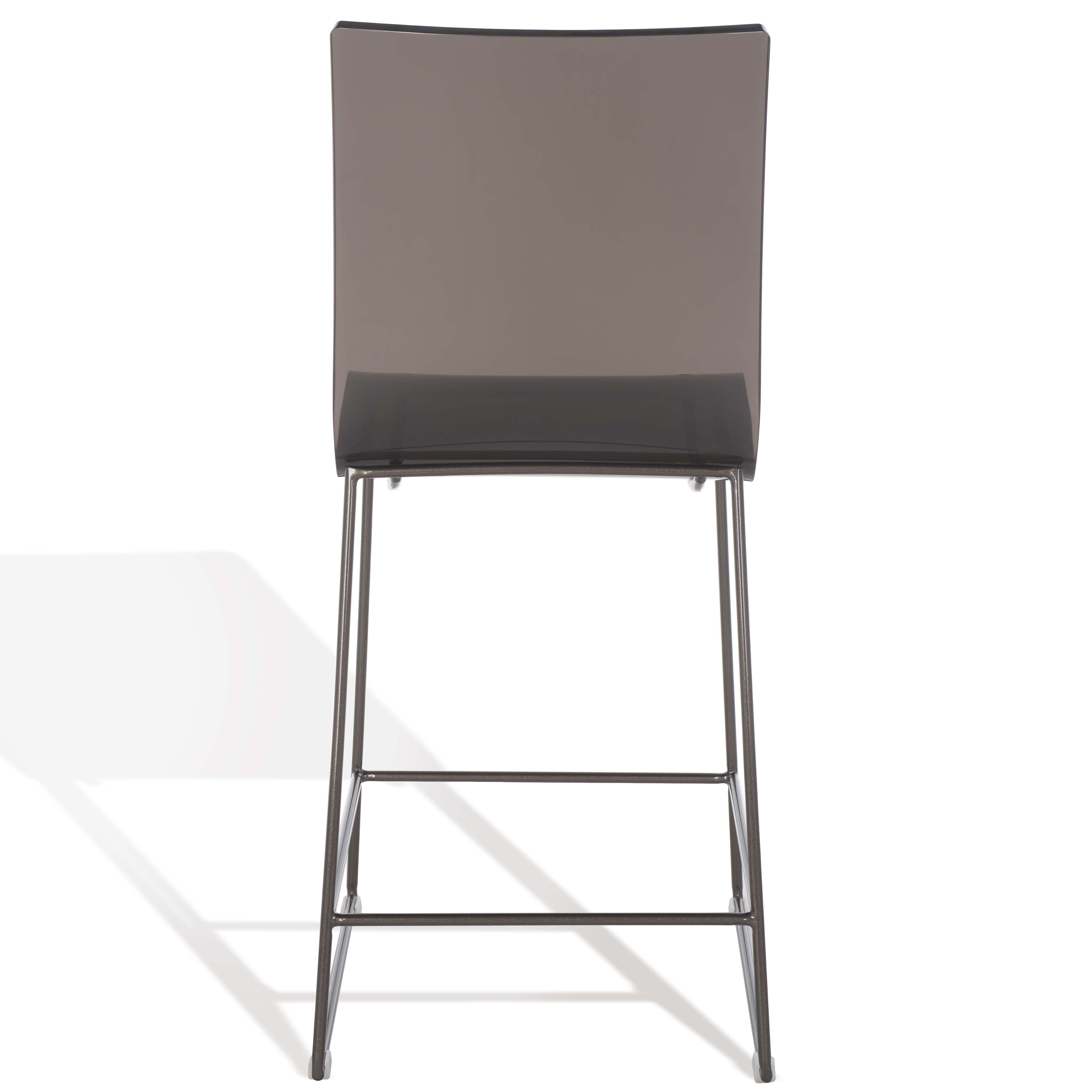 Safavieh Couture Bryant Acrylic Counter Stool - Smoke Grey / Gunmetal