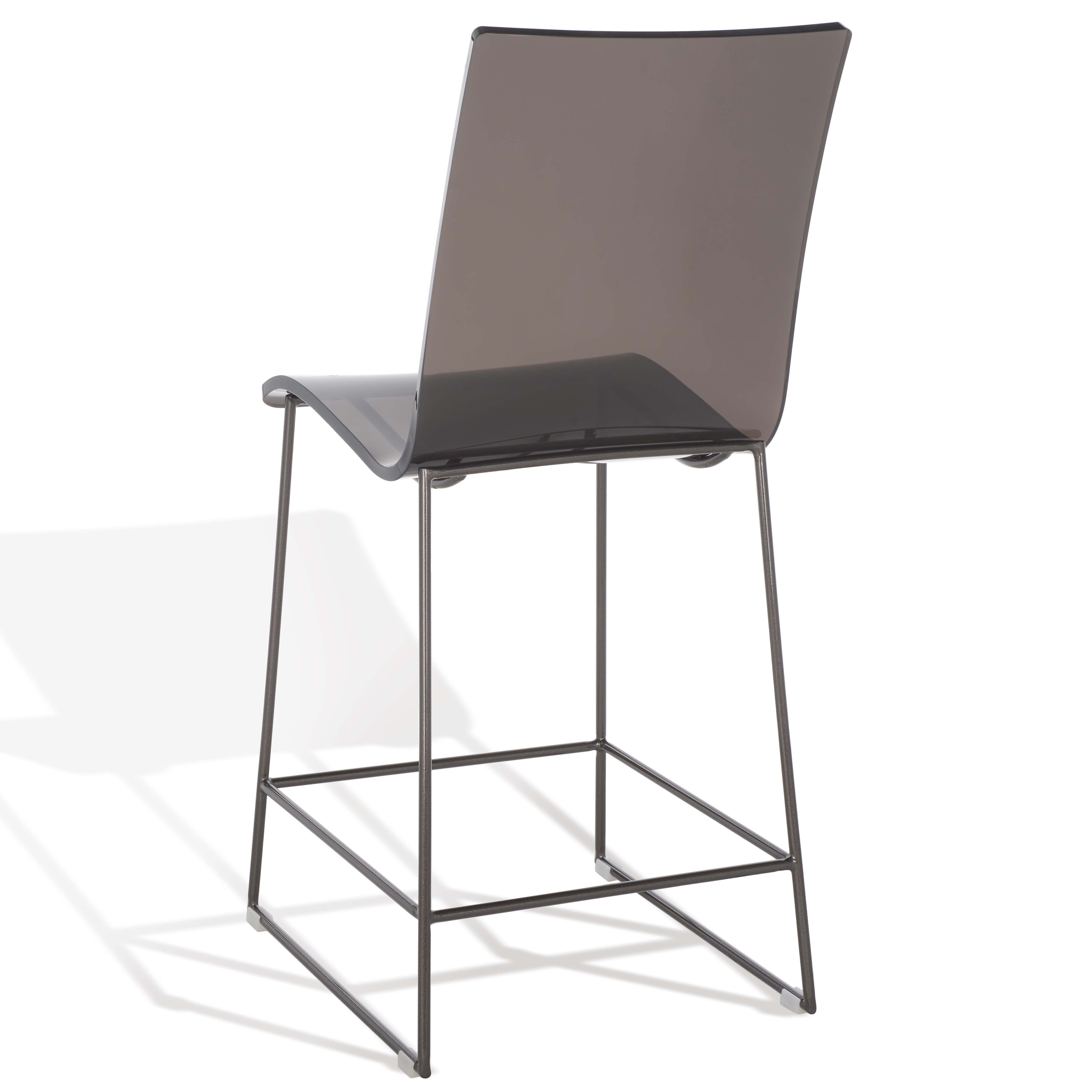 Safavieh Couture Bryant Acrylic Counter Stool - Smoke Grey / Gunmetal