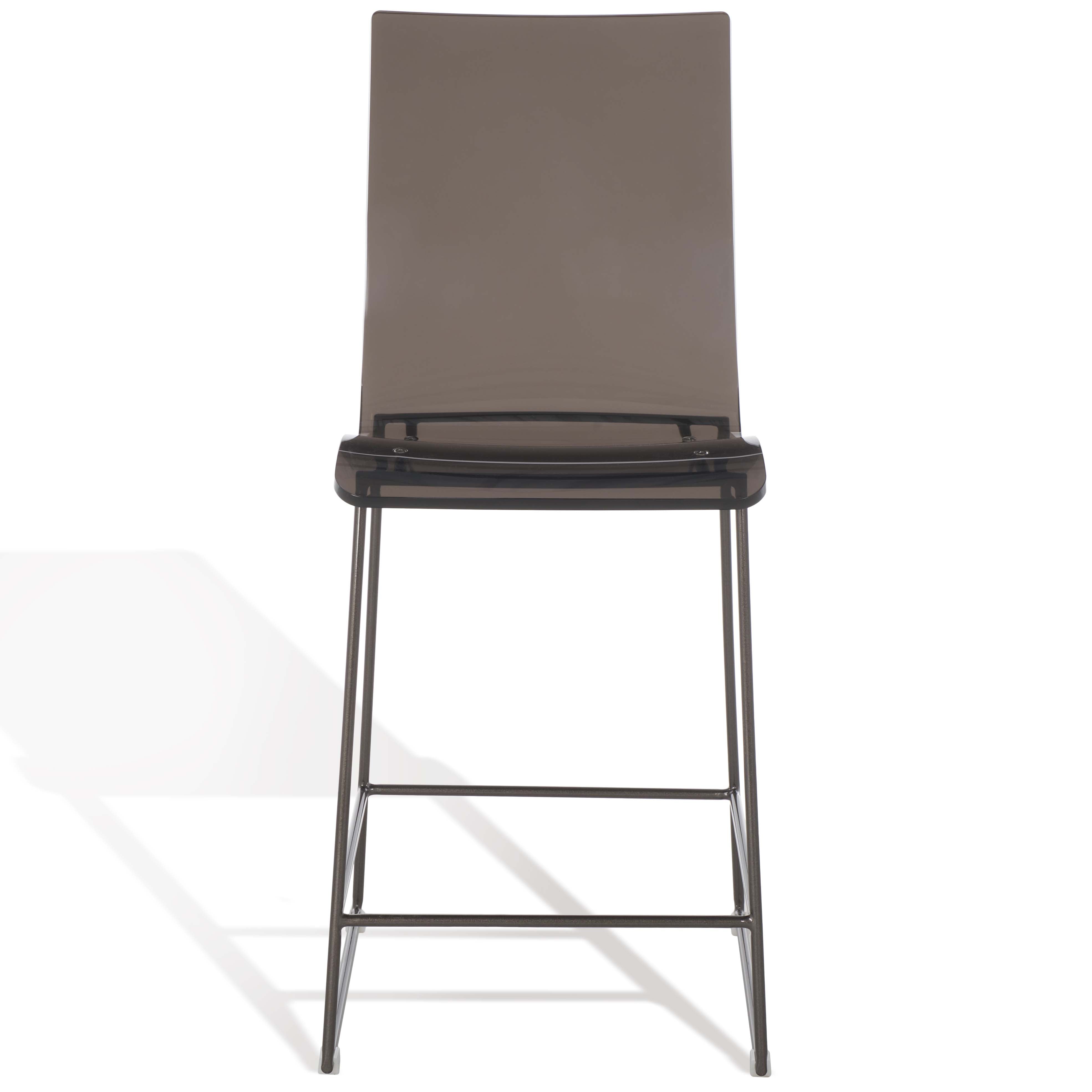 Safavieh Couture Bryant Acrylic Counter Stool - Smoke Grey / Gunmetal