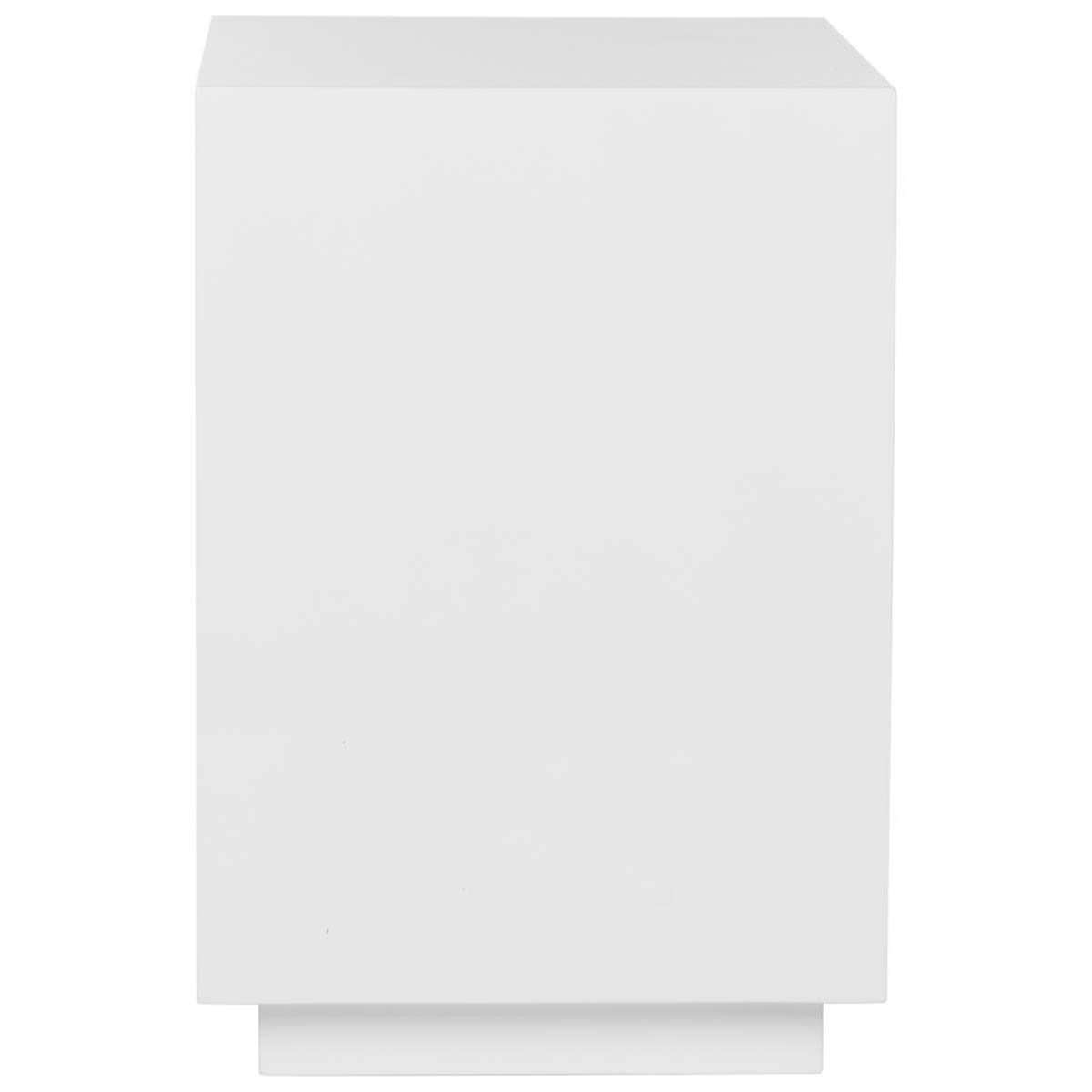 Safavieh Couture Aldo Lacquer Side Table - White Lacquer