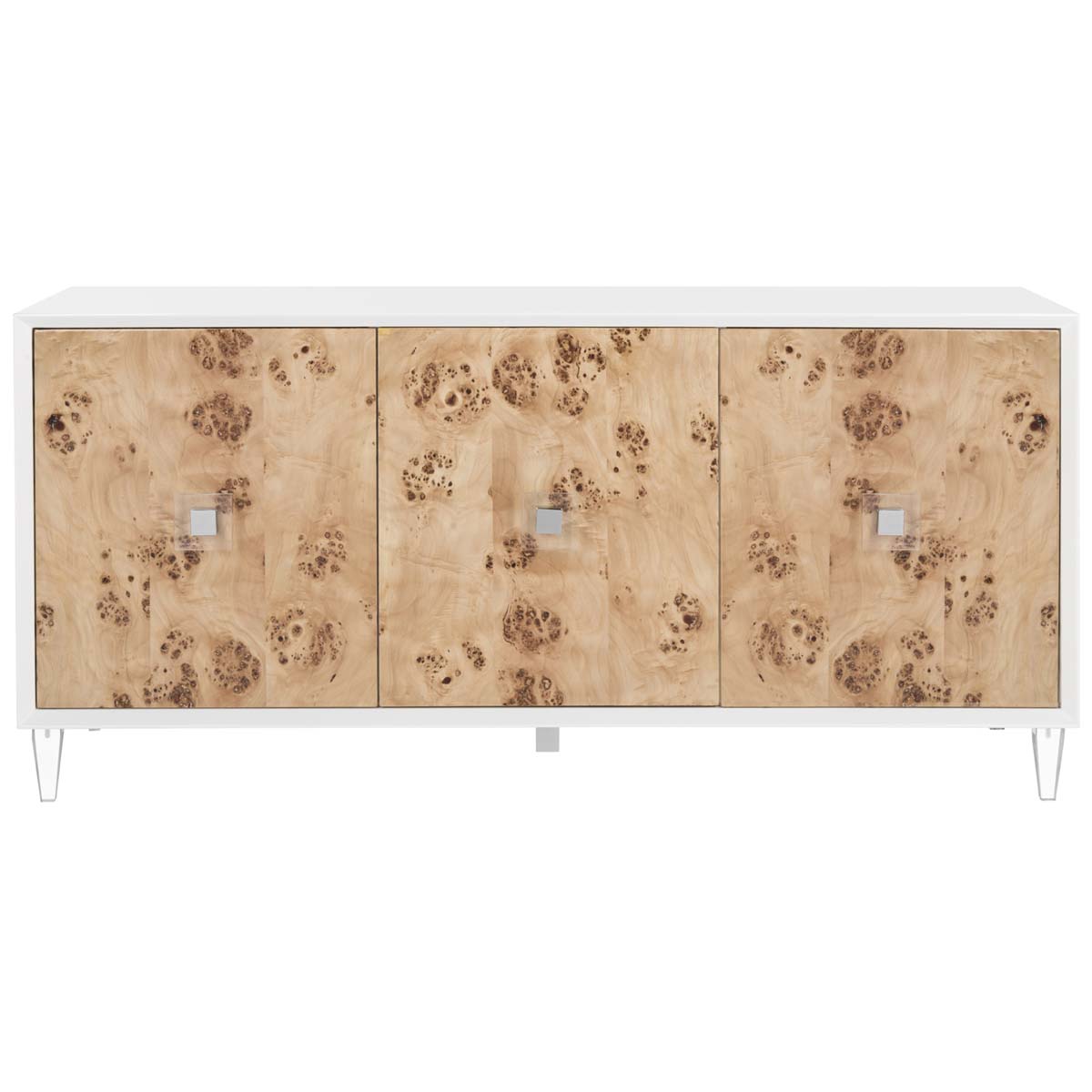 Safavieh Couture Lazaro Burlwood Sideboard - White Lacquer / Bulwood