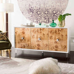 Safavieh Couture Lazaro Burlwood Sideboard - White Lacquer / Bulwood