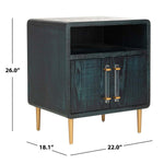 Safavieh Couture Alfie 2 Door Side Table - Indigo / Gold