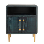 Safavieh Couture Alfie 2 Door Side Table - Indigo / Gold