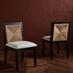 Safavieh Couture Emilio Woven Dining Chair - Black / Natural