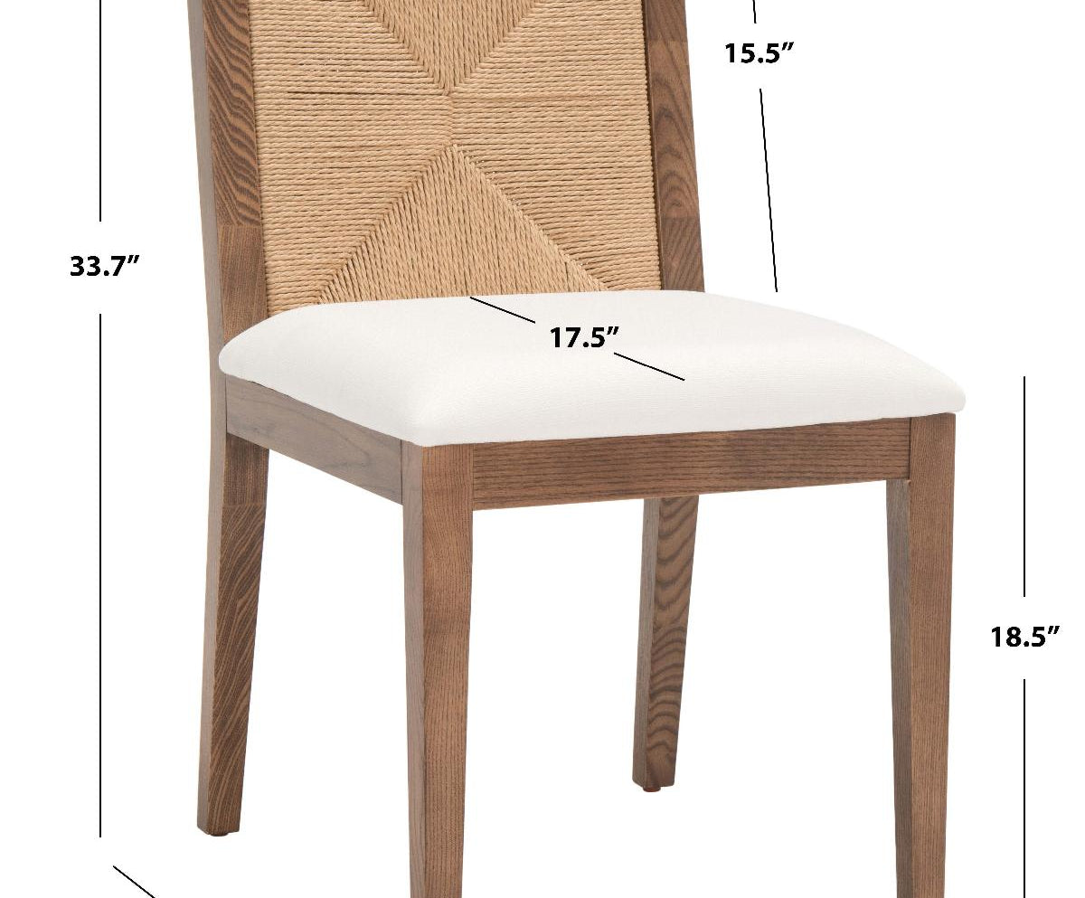 Safavieh Couture Emilio Woven Dining Chair - Walnut / Natural