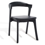 Safavieh Couture Brylie Wood And Leather Dining Chair(Set of 2) , SFV4126 - Black