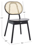 Safavieh Couture Kristianna Rattan Back Dining Chair(Set of 2) , SFV4127 - Black / Natural