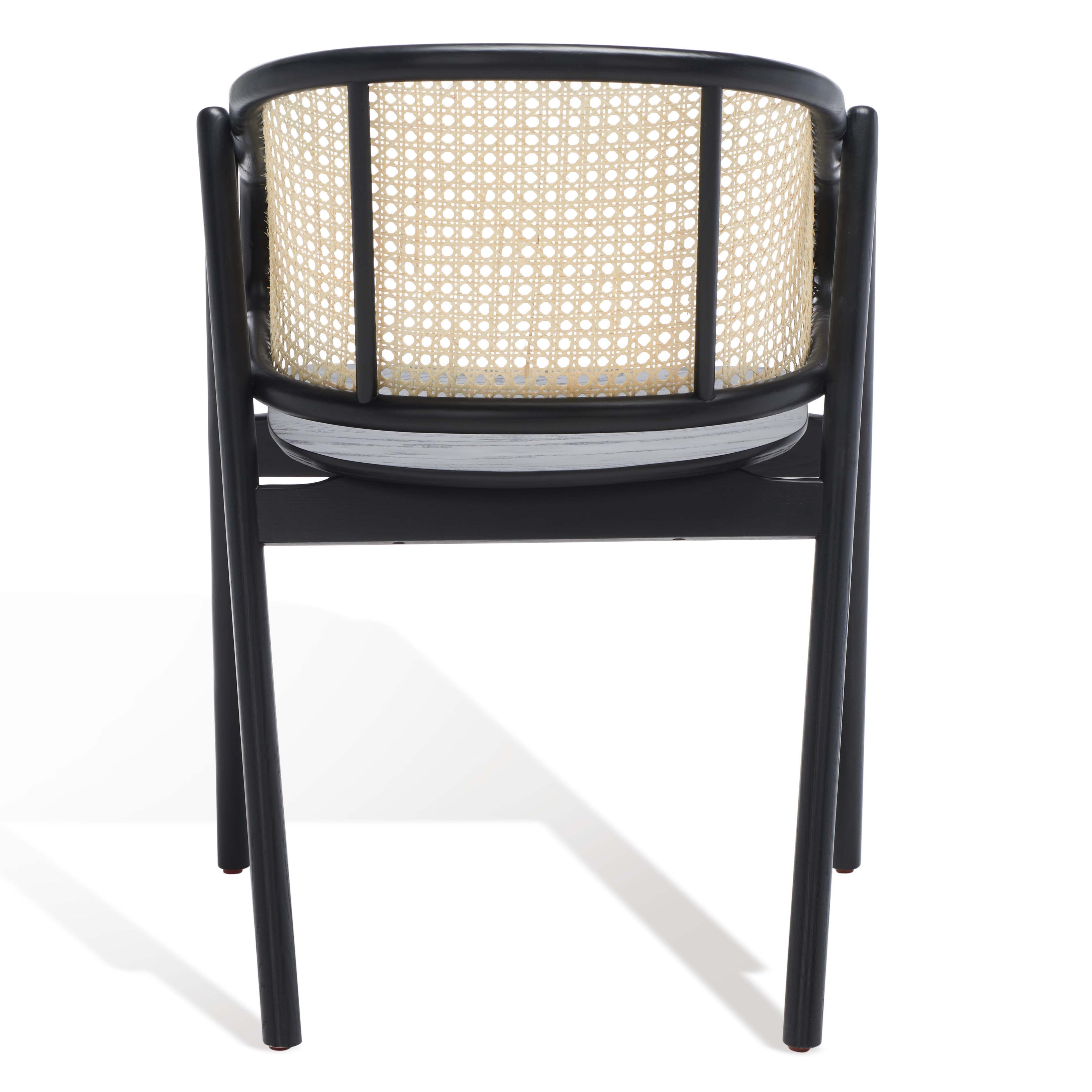 Safavieh Couture Emmy Rattan Back Dining Chair , SFV4128 - Black / Natural