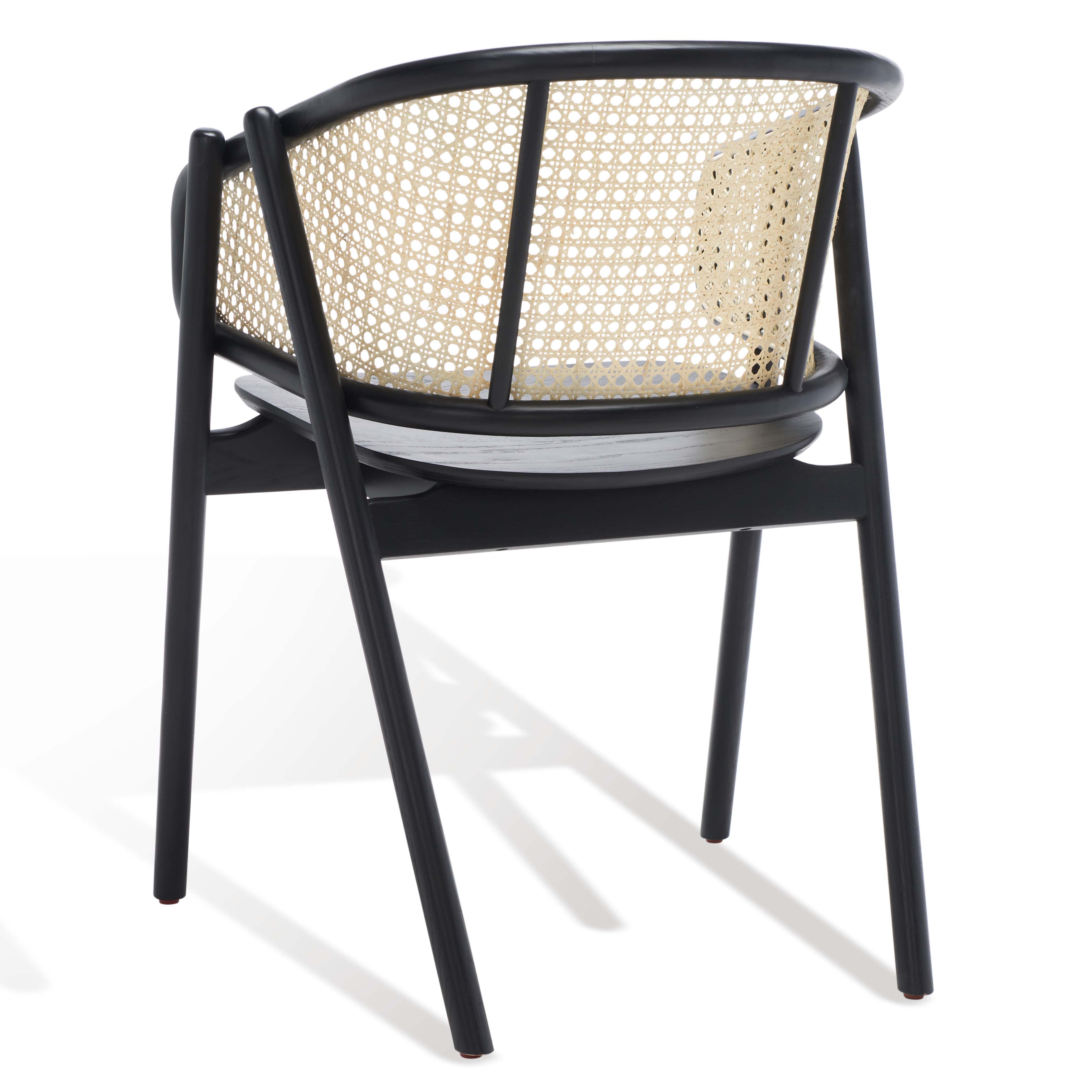 Safavieh Couture Emmy Rattan Back Dining Chair , SFV4128 - Black / Natural