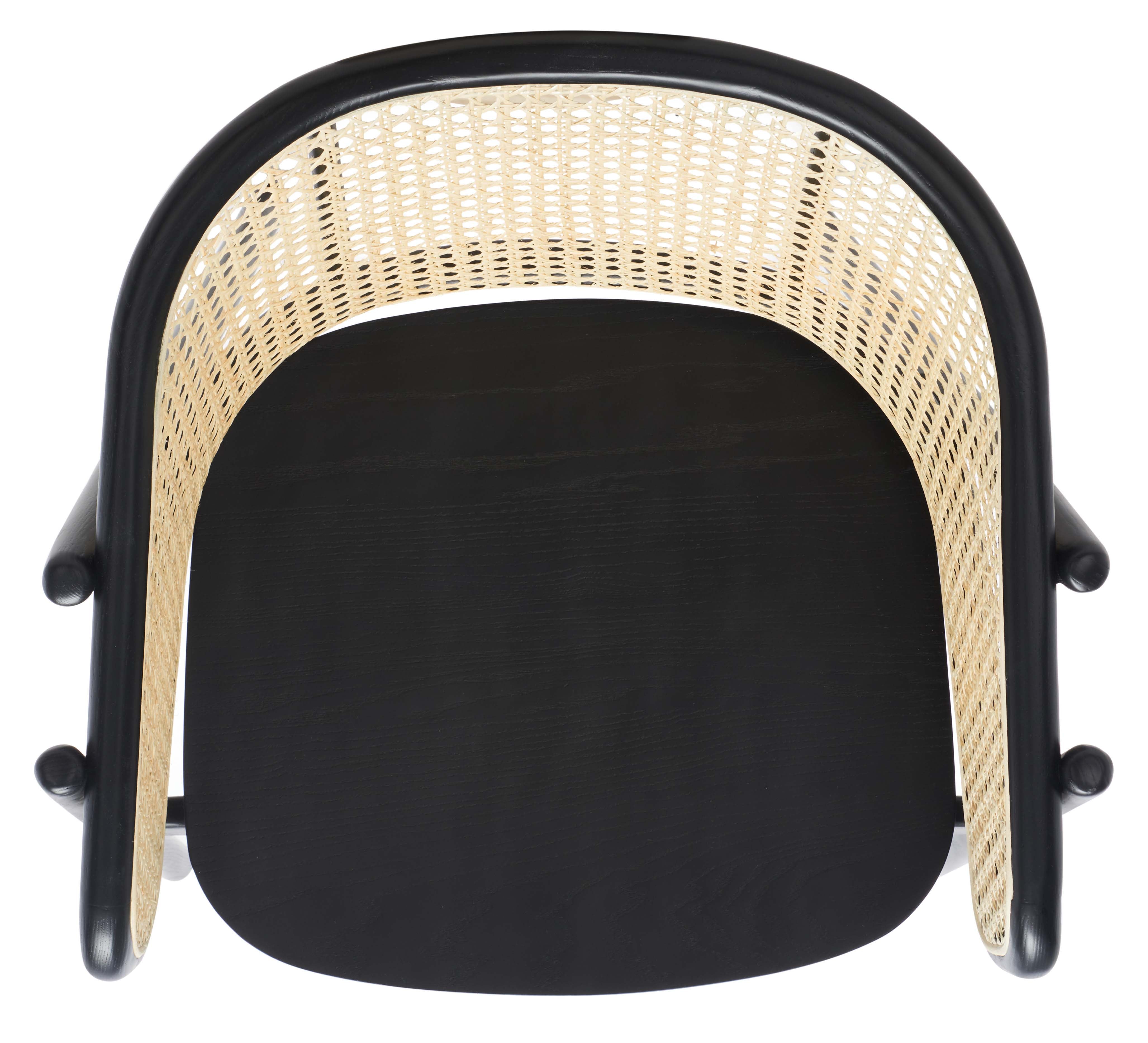 Safavieh Couture Emmy Rattan Back Dining Chair , SFV4128 - Black / Natural