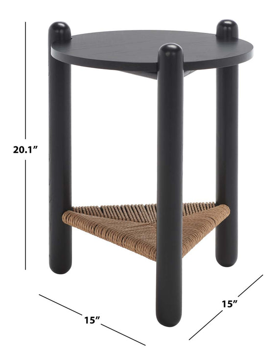 Safavieh Couture Macianna Woven Shelf Accent Table - Black