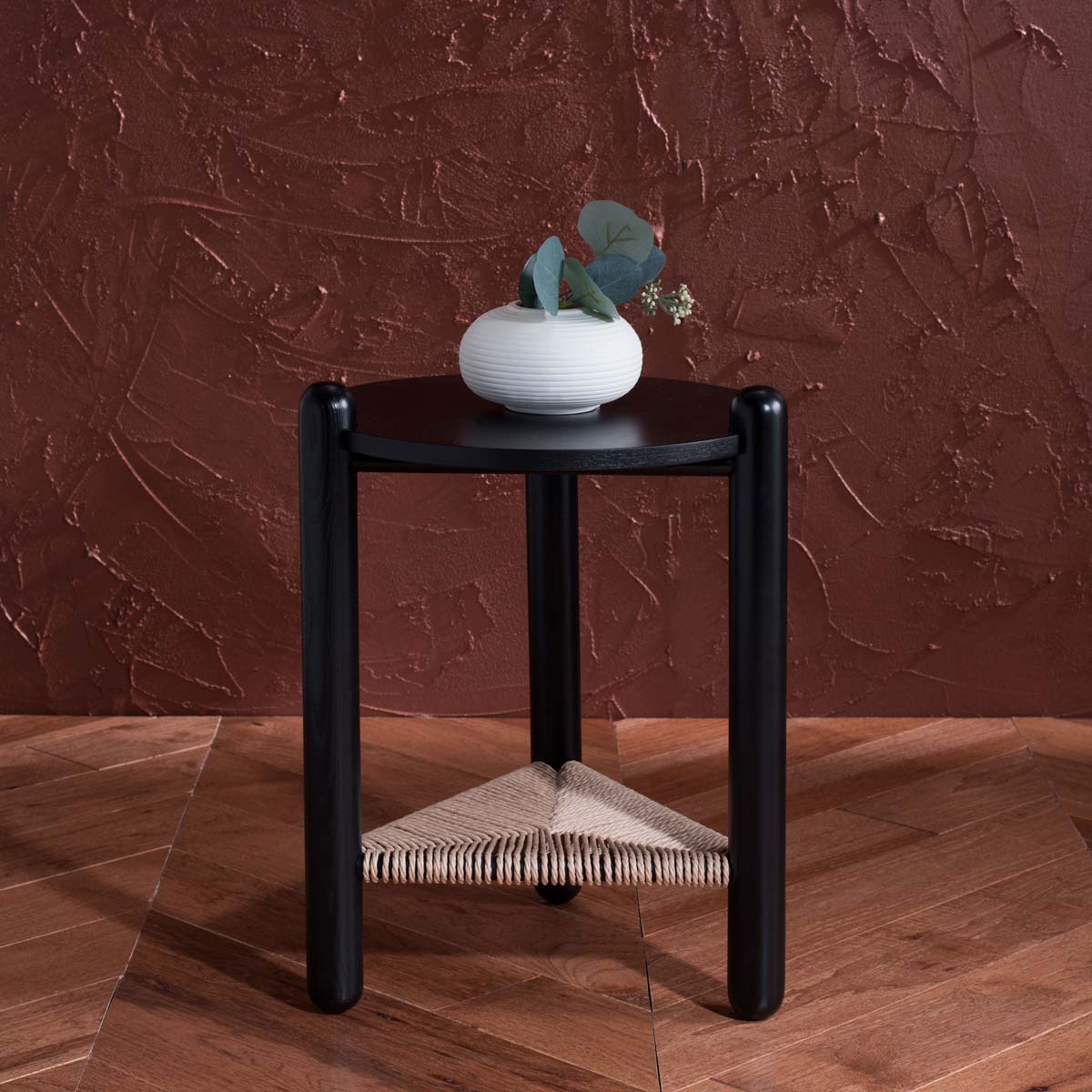 Safavieh Couture Macianna Woven Shelf Accent Table - Black