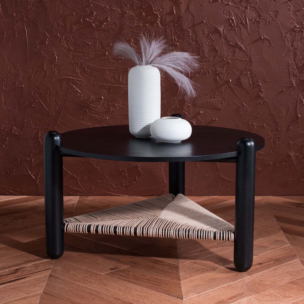 Safavieh Couture Macianna Woven Shelf Coffee Table - Black