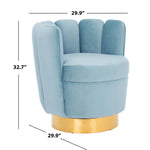 Safavieh Couture Arrow Swivel Velvet Chair - Light Blue