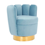 Safavieh Couture Arrow Swivel Velvet Chair - Light Blue