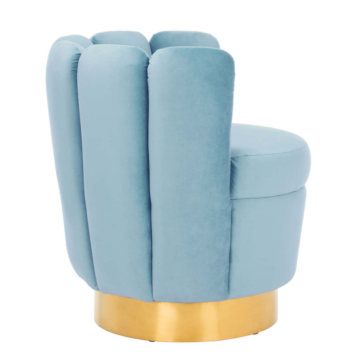 Safavieh Couture Arrow Swivel Velvet Chair - Light Blue