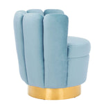 Safavieh Couture Arrow Swivel Velvet Chair - Light Blue