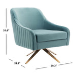 Safavieh Couture Leyla Swivel Velvet Accent Chair - Seafoam