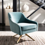 Safavieh Couture Leyla Swivel Velvet Accent Chair - Seafoam