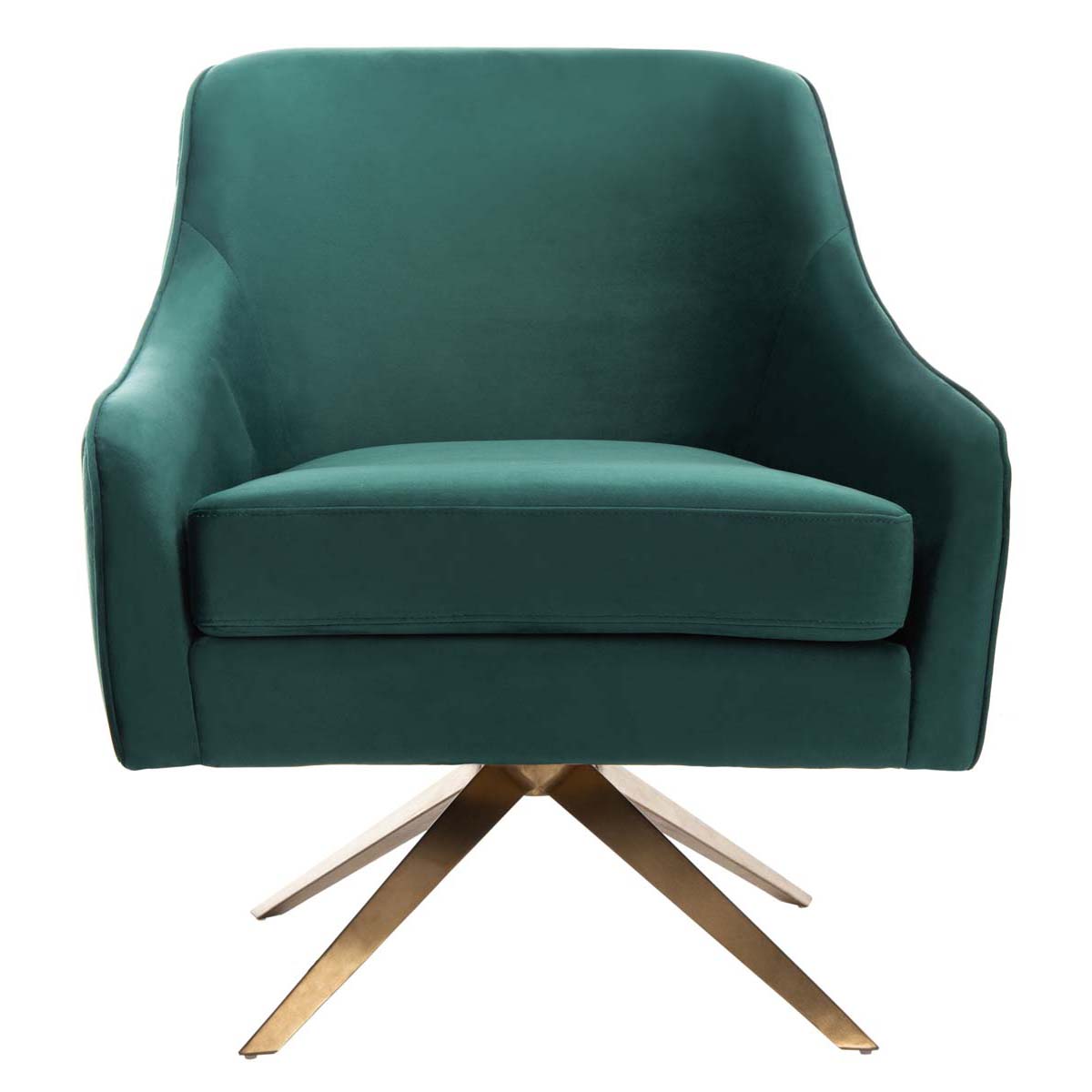 Safavieh Couture Leyla Swivel Velvet Accent Chair - Emerald