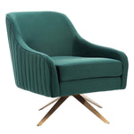 Safavieh Couture Leyla Swivel Velvet Accent Chair - Emerald