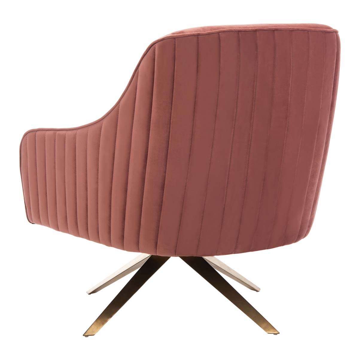 Safavieh Couture Leyla Swivel Velvet Accent Chair - Dusty Rose